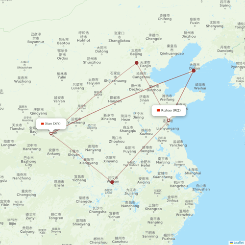 Air Changan flights between Xian and Rizhao