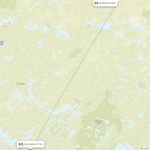 Air Antwerp flights between Kasabonika and Sioux Lookout
