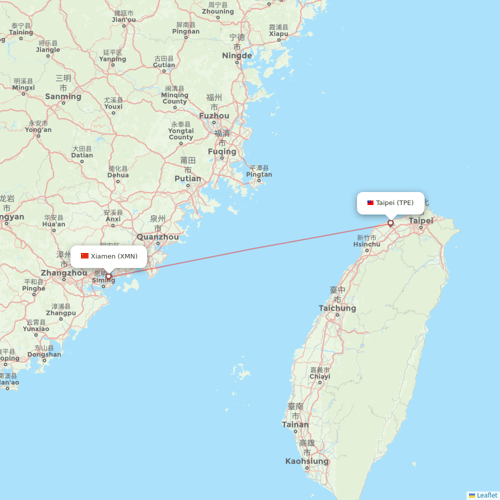 Mandarin Airlines flights between Xiamen and Taipei