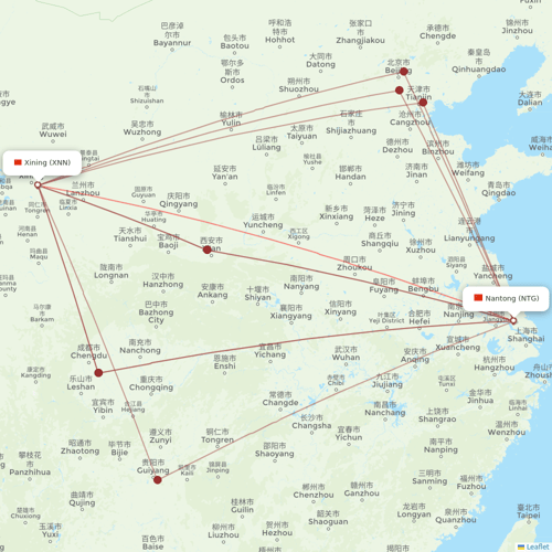 Donghai Airlines flights between Xining and Nantong