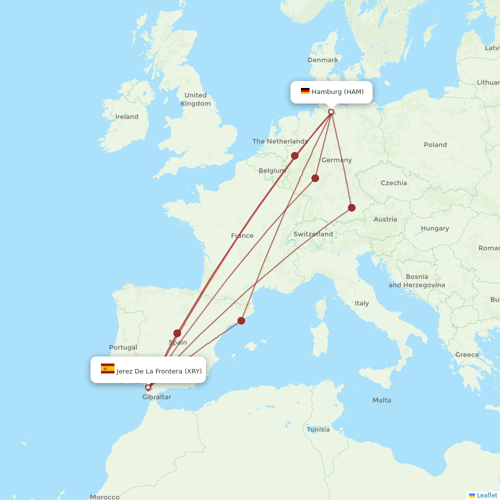 Norwegian Air UK flights between Jerez De La Frontera and Hamburg