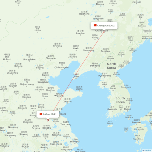 Loong Air flights between Xuzhou and Changchun