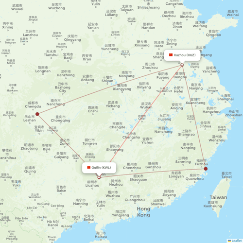 Air Guilin flights between Xuzhou and Guilin