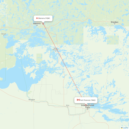 Bearskin Airlines flights between Fort Frances and Kenora