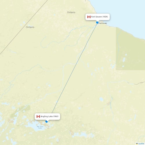 Air Antwerp flights between Angling Lake and Fort Severn