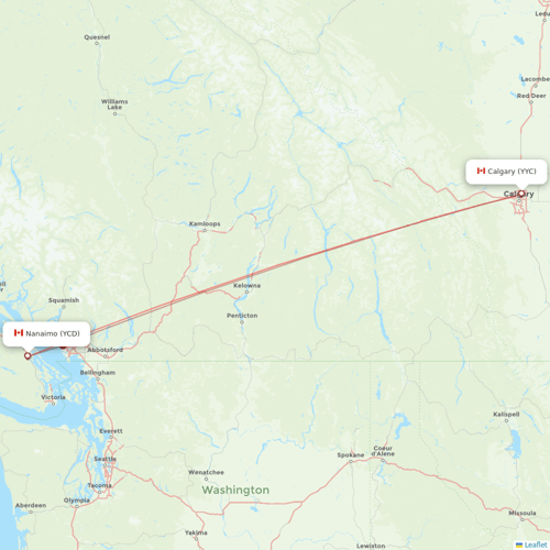 WestJet flights between Nanaimo and Calgary