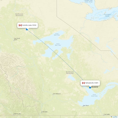 North-Wright Airways
 flights between Colville Lake and Yellowknife