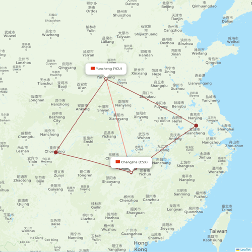 Kunming Airlines flights between Yuncheng and Changsha