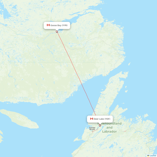 PAL Aerospace flights between Deer Lake and Goose Bay