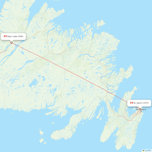 PAL Aerospace flights between Deer Lake and St. John's