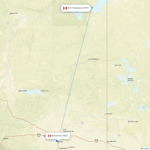 Air Tindi flights between Edmonton and Fort Chipewyan