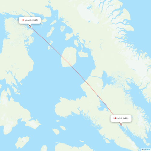 Canadian North flights between Iqaluit and Igloolik