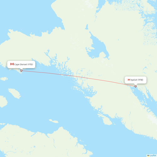 Canadian North flights between Iqaluit and Cape Dorset