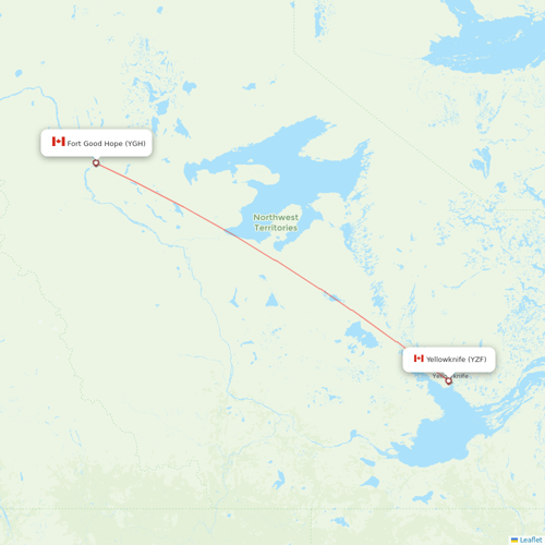North-Wright Airways
 flights between Fort Good Hope and Yellowknife