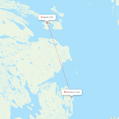 Canadian North flights between Igloolik and Hall Beach