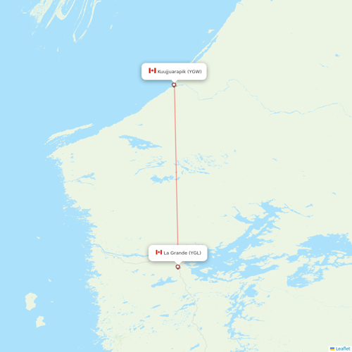 Air Inuit flights between Kuujjuarapik and La Grande