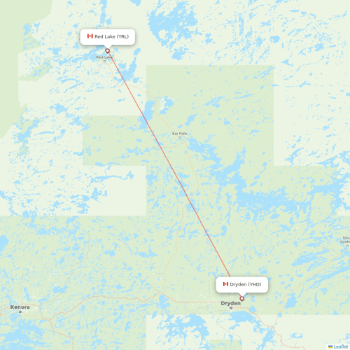 Bearskin Airlines flights between Dryden and Red Lake