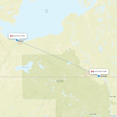 Air Tindi flights between Hay River and Fort Smith