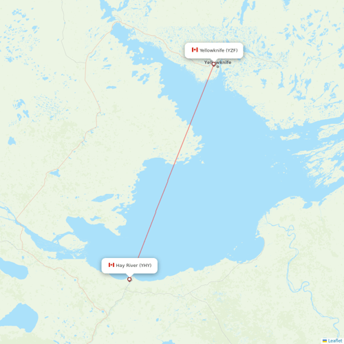 Canadian North flights between Hay River and Yellowknife