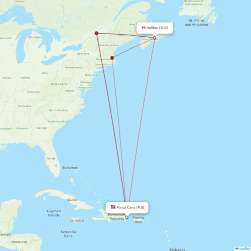 Sunwing Airlines flights between Halifax and Punta Cana