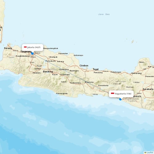 Batik Air flights between Yogyakarta and Jakarta