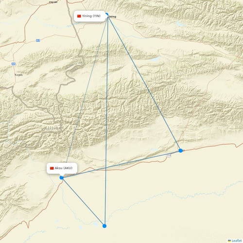 Gestair flights between Yining and Aksu