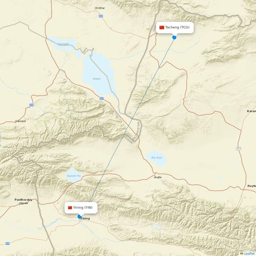 Chengdu Airlines flights between Yining and Tacheng