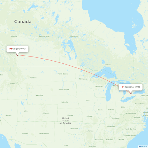 Flair Airlines flights between Kitchener and Calgary