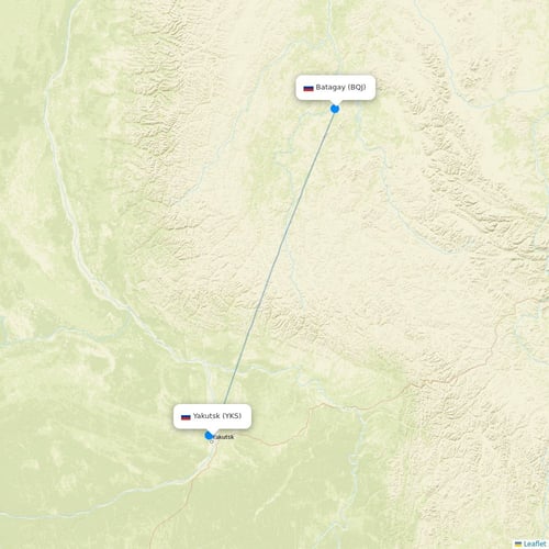 Yakutia flights between Yakutsk and Batagay