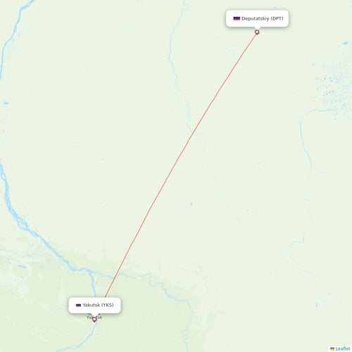 Yakutia flights between Yakutsk and Deputatskiy