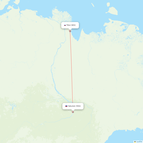 IrAero flights between Yakutsk and Tiksi