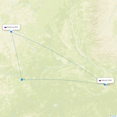 Yakutia flights between Yakutsk and Polyarnyj