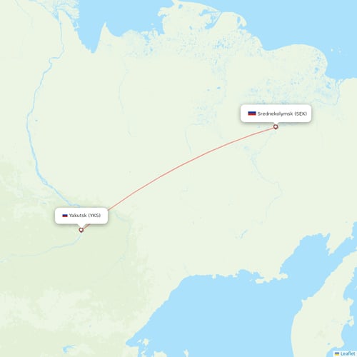 IrAero flights between Yakutsk and Srednekolymsk