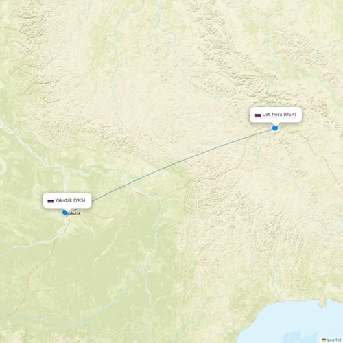 Yakutia flights between Yakutsk and Ust-Nera