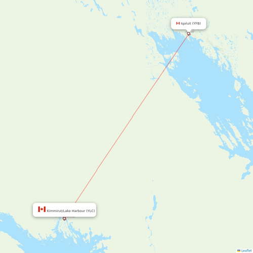 Canadian North flights between Kimmirut/Lake Harbour and Iqaluit