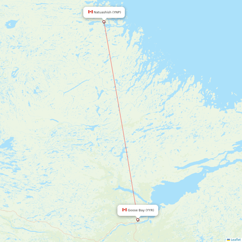 PAL Aerospace flights between Natuashish and Goose Bay