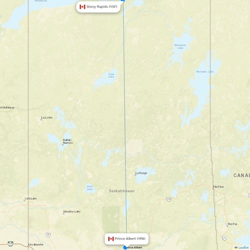 Transwest Air flights between Prince Albert and Stony Rapids