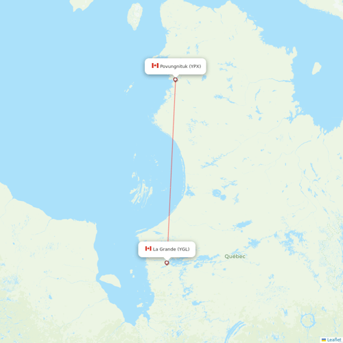 Air Inuit flights between Povungnituk and La Grande