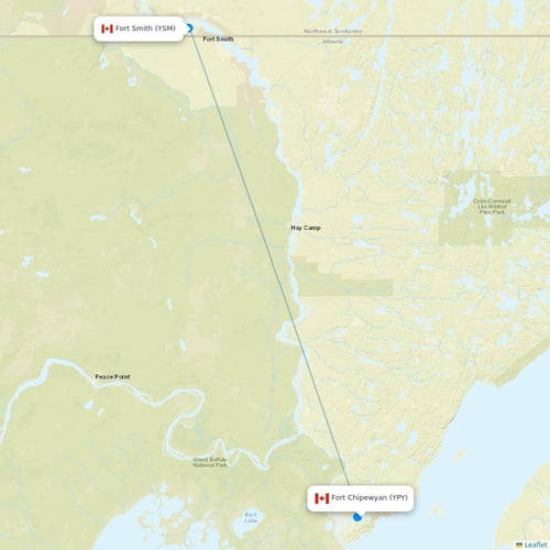 Air Tindi flights between Fort Chipewyan and Fort Smith