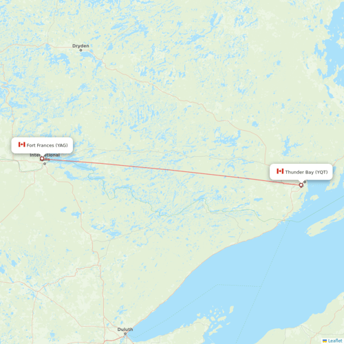 Bearskin Airlines flights between Thunder Bay and Fort Frances