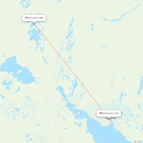 Air Tindi flights between Rae Lakes and Yellowknife