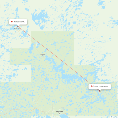 Bearskin Airlines flights between Red Lake and Sioux Lookout