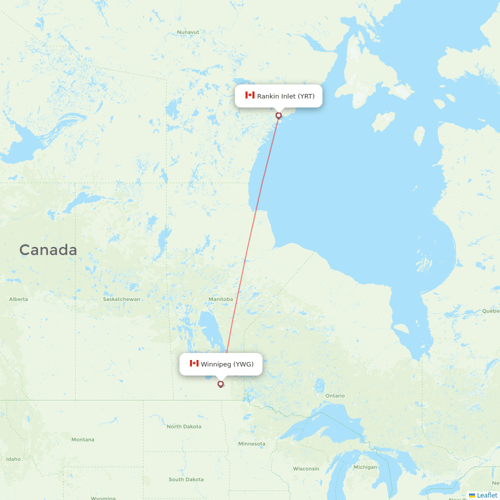 Canadian North flights between Rankin Inlet and Winnipeg