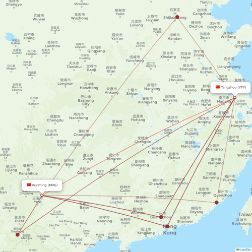 Kunming Airlines flights between Yangzhou and Kunming