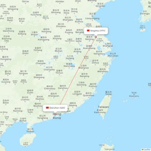Shenzhen Airlines flights between Yangzhou and Shenzhen