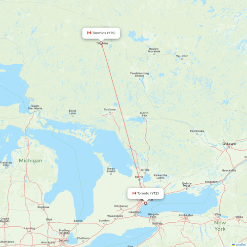Porter Airlines flights between Toronto and Timmins