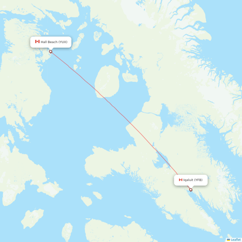 Canadian North flights between Hall Beach and Iqaluit