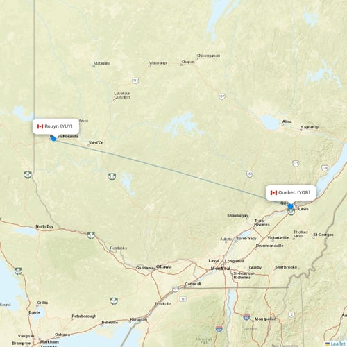 Air Liaison flights between Rouyn and Quebec