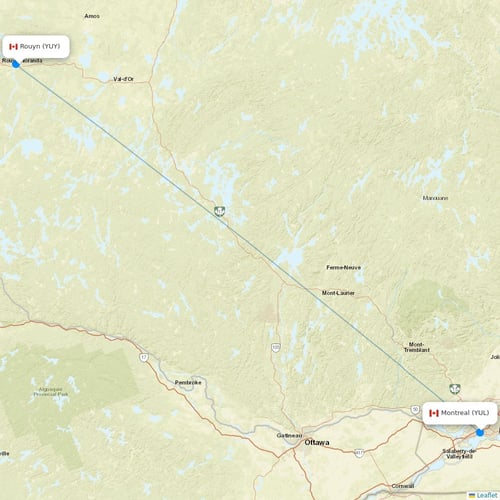Jet Aviation flights between Rouyn and Montreal