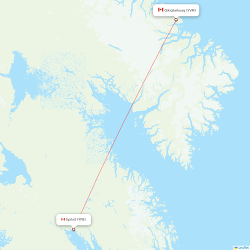 Canadian North flights between Qikiqtarkuaq and Iqaluit
